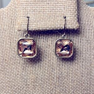 Retro glam square cut crystal earrings Chloe and Isabel